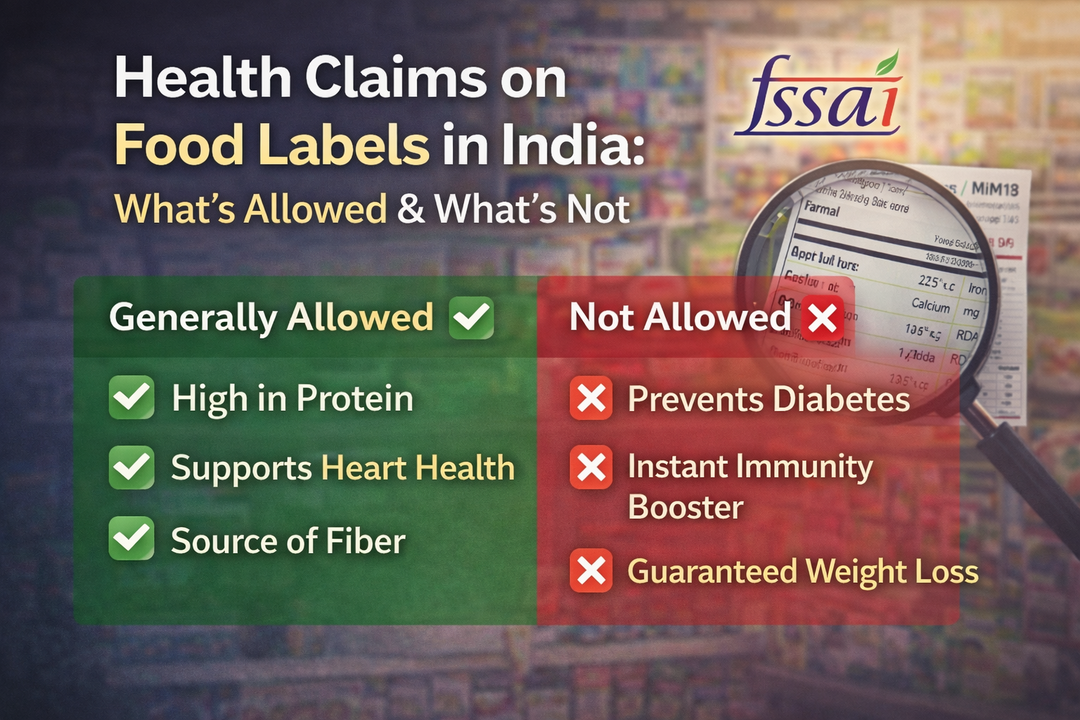 Health Claims on Food Labels in India: What’s Allowed & What’s Not