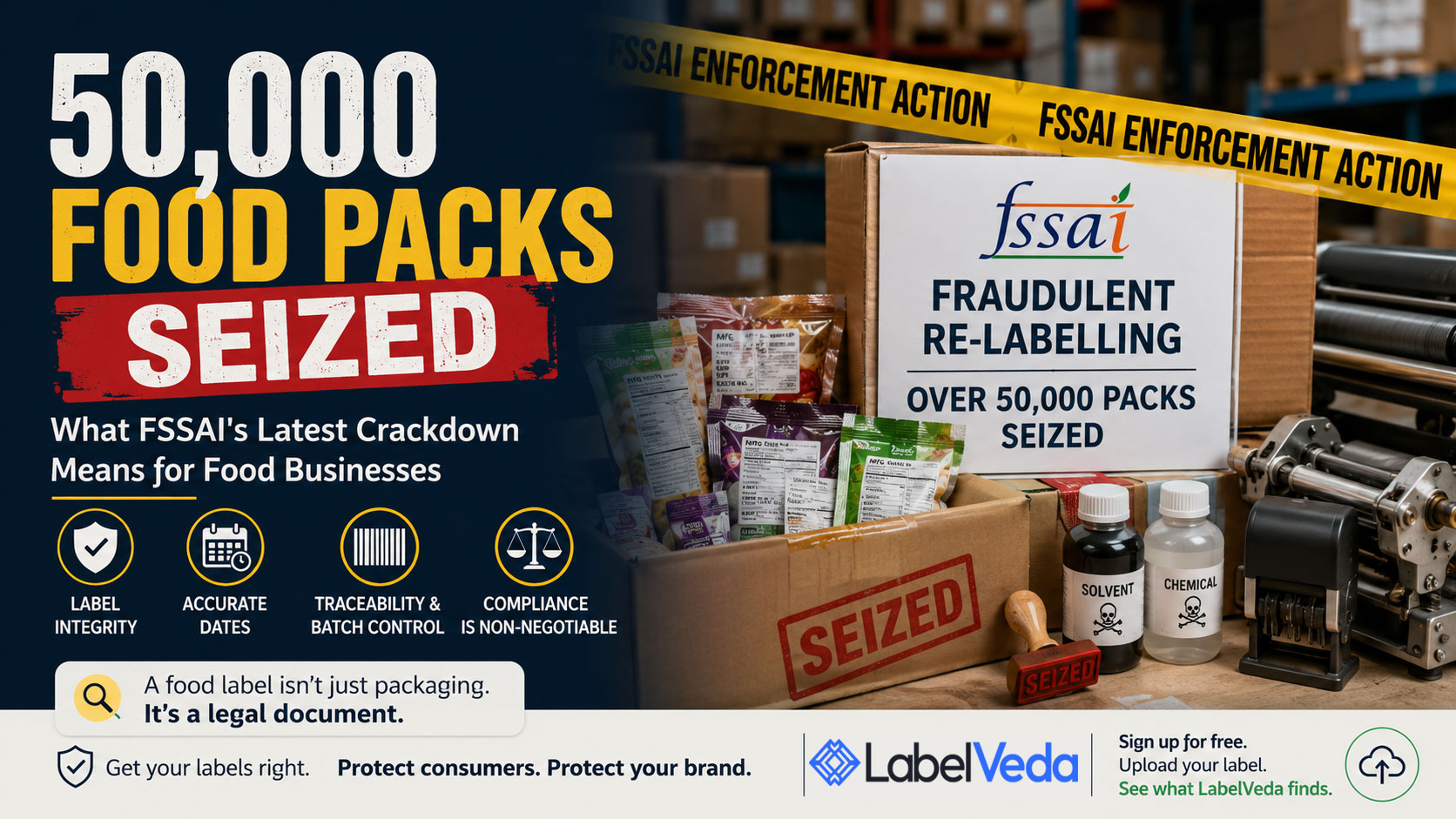 50,000 Food Packs Seized: What FSSAI’s Latest Crackdown Means for Food Businesses